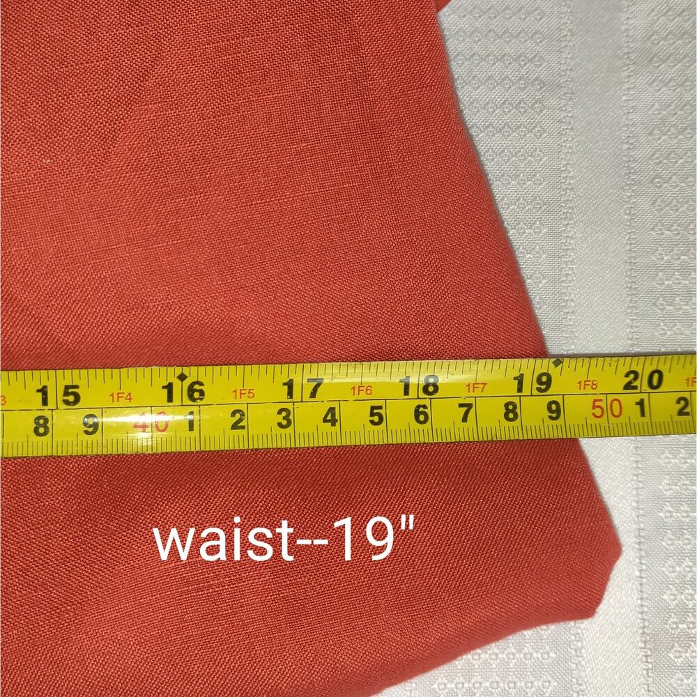Coldwater Creek Orange Linen Blend Dress Sz 14 Mother Pearl Buttons Down FLAWS - Picture 15 of 16